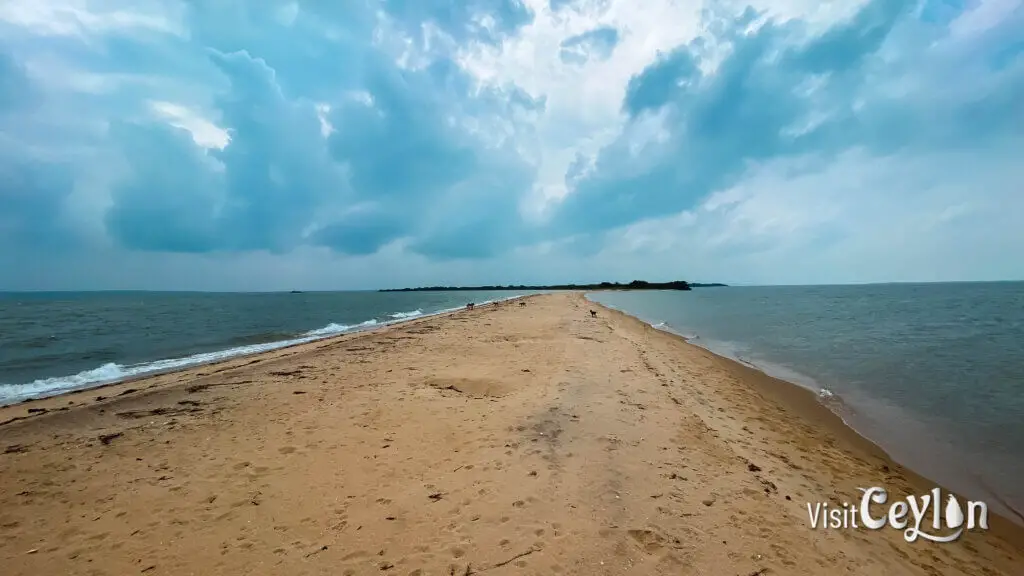 Scenic view of Ippantivu Island surrounded by clear blue waters.