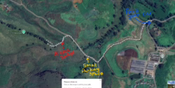 Damaged road path to Bodawanthalawa Camp site map view from Google maps Damaged road path to Bodawanthalawa Camp site